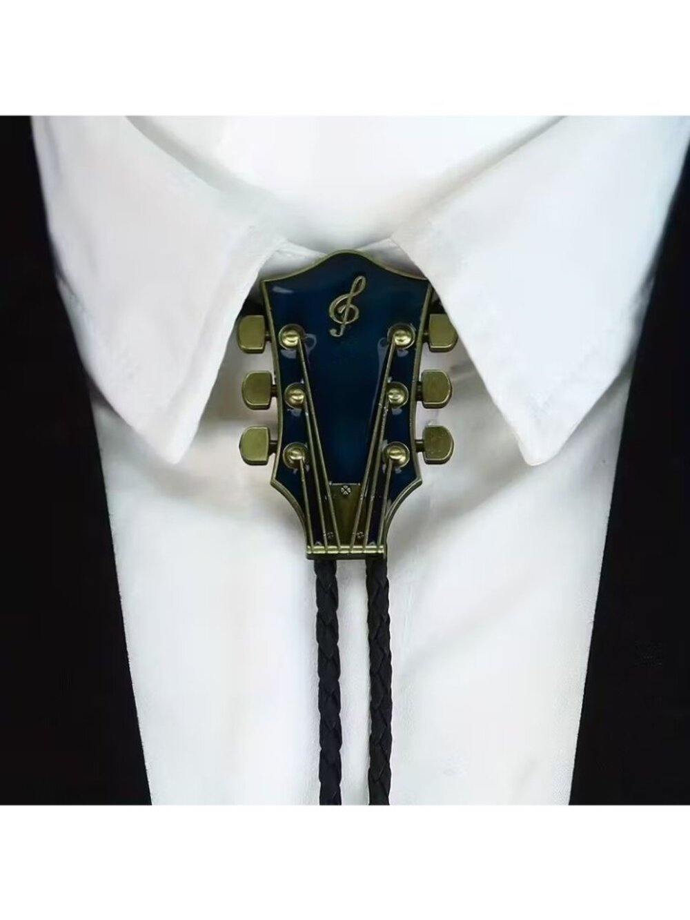 Western Cowboy Guitar Bolo Tie Country Western Sweater Necklace Tie - NEW